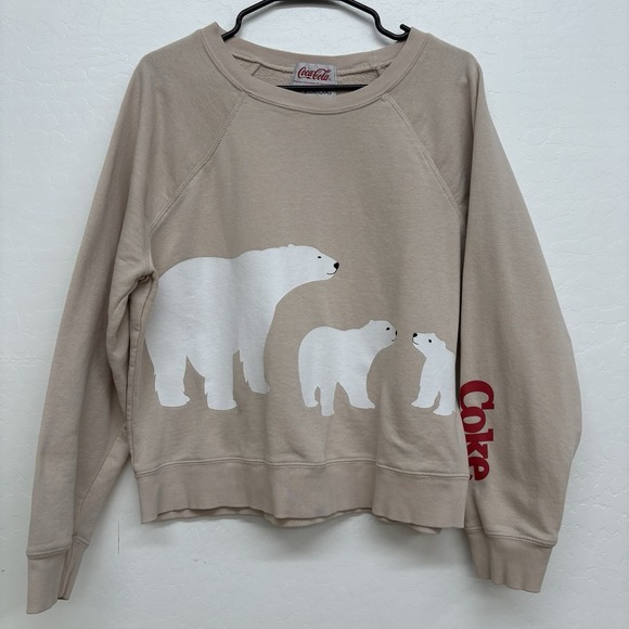 Rare Limited Edition Wildfox Sweatshirt Polar Bear Coca Cola Print Women's Sz M - Picture 1 of 5